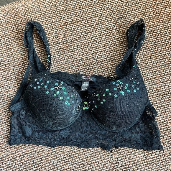 Sexso black S/M padded  bralette - Picture 3 of 9